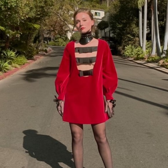 NWT. GUCCI Runway Velvet Mini Dress IT38 - Picture 1 of 13
